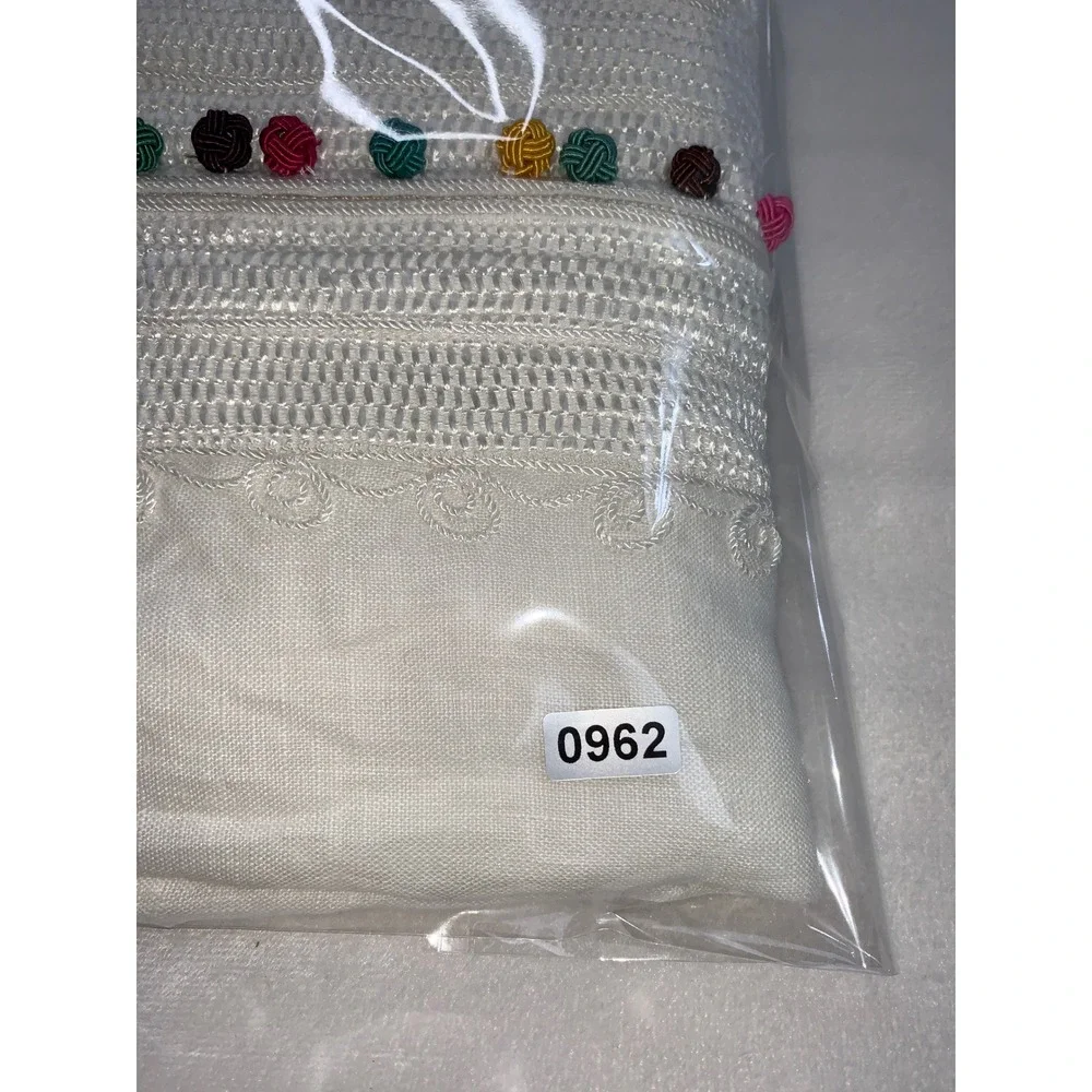 Soft Surroundings Linen Desert Tunic Top Embroidered Colorful Buttons India Sz L - Picture 8 of 8